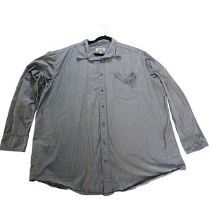 The Foundry Supply Co Mens 2XLT Gray 100% Cotton Long Sleeve‎ Button Up Shirt